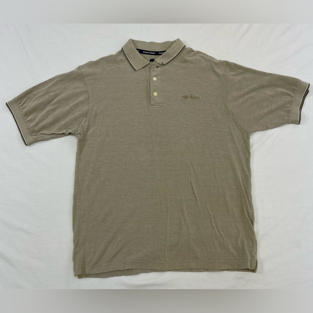 Arnold Palmer Golf Polo Shirt Mens Size L Short Sleeve 100% Cotton Hill-Rom Logo
